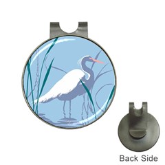 Egret Hat Clips With Golf Markers by WaltCurleeArt