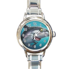 Sharky Round Italian Charm Watch