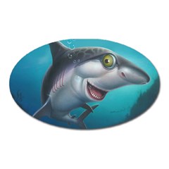 Sharky Oval Magnet by WaltCurleeArt