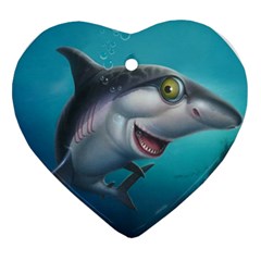 Sharky Heart Ornament (2 Sides) by WaltCurleeArt