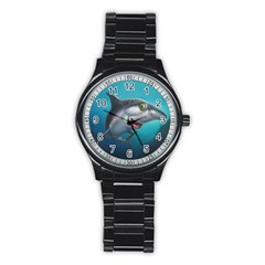 Sharky Stainless Steel Round Watch