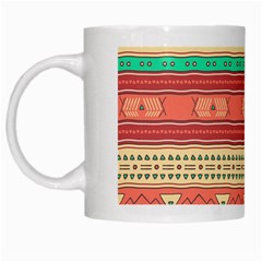 Hand Drawn Ethnic Shapes Pattern White Mugs by TastefulDesigns