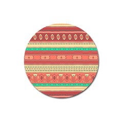 Hand Drawn Ethnic Shapes Pattern Magnet 3  (round)