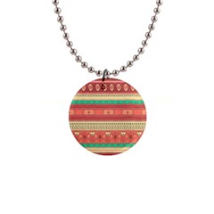 Hand Drawn Ethnic Shapes Pattern Button Necklaces