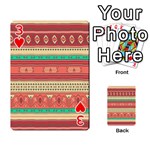 Hand Drawn Ethnic Shapes Pattern Playing Cards 54 Designs  Front - Heart3