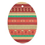 Hand Drawn Ethnic Shapes Pattern Oval Ornament (Two Sides) Front