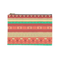 Hand Drawn Ethnic Shapes Pattern Cosmetic Bag (large) 