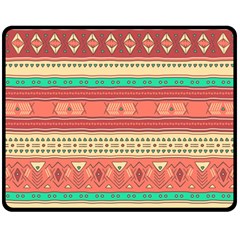 Hand Drawn Ethnic Shapes Pattern Fleece Blanket (medium)  by TastefulDesigns