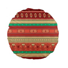 Hand Drawn Ethnic Shapes Pattern Standard 15  Premium Round Cushions