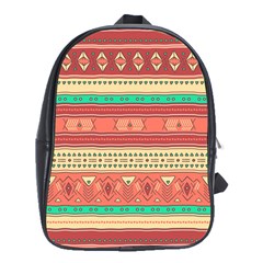 Hand Drawn Ethnic Shapes Pattern School Bags (xl) 