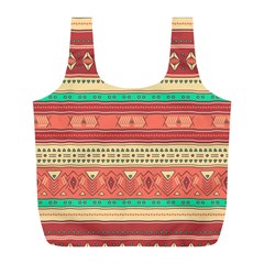 Hand Drawn Ethnic Shapes Pattern Full Print Recycle Bags (l) 