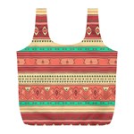 Hand Drawn Ethnic Shapes Pattern Full Print Recycle Bags (L)  Front