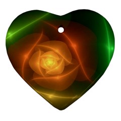 Orange Rose Ornament (heart) 