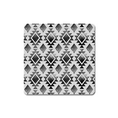 Hand Painted Black Ethnic Pattern Square Magnet