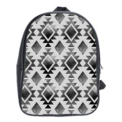 Hand Painted Black Ethnic Pattern School Bags (xl) 