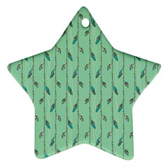 Seamless Lines And Feathers Pattern Ornament (star) 