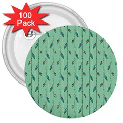 Seamless Lines And Feathers Pattern 3  Buttons (100 Pack) 