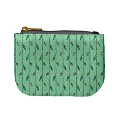 Seamless Lines And Feathers Pattern Mini Coin Purses