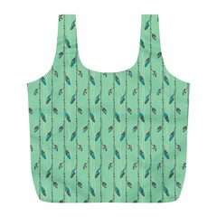 Seamless Lines And Feathers Pattern Full Print Recycle Bags (l) 