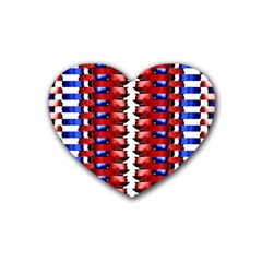 The Patriotic Flag Rubber Coaster (heart)  by SugaPlumsEmporium