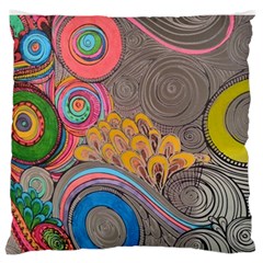 Rainbow Passion Large Flano Cushion Case (two Sides) by SugaPlumsEmporium