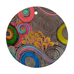 Rainbow Passion Round Ornament (two Sides)  by SugaPlumsEmporium