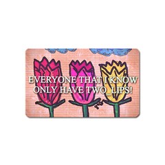 Two Lips   Tulips Magnet (name Card)