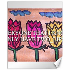 Two Lips   Tulips Canvas 11  X 14   by SugaPlumsEmporium