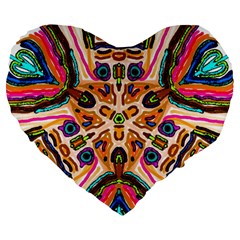 Ethnic You Collecition Large 19  Premium Heart Shape Cushions by SugaPlumsEmporium