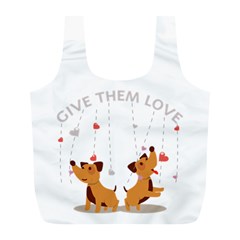 Give Them Love Full Print Recycle Bags (l)  by TastefulDesigns