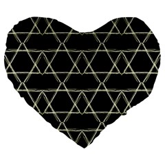 Star Of David   Large 19  Premium Flano Heart Shape Cushions