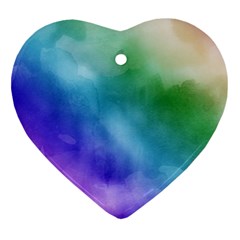 Rainbow Watercolor Heart Ornament (2 Sides)