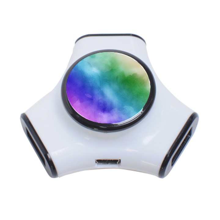 Rainbow Watercolor 3-Port USB Hub