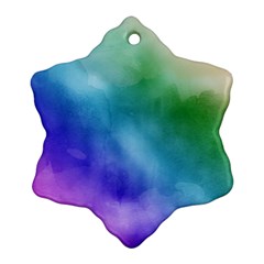 Rainbow Watercolor Snowflake Ornament (2-Side)