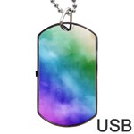 Rainbow Watercolor Dog Tag USB Flash (One Side) Front