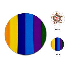 Rainbow Painting On Wood Playing Cards (round)  by StuffOrSomething