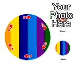 Rainbow Painting On Wood Playing Cards 54 (Round)  Front - Heart5