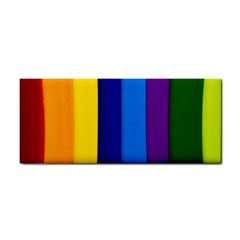 Rainbow Painting On Wood Hand Towel by StuffOrSomething