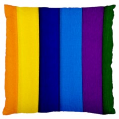 Rainbow Painting On Wood Large Cushion Case (two Sides) by StuffOrSomething