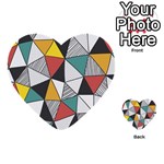 Colorful Geometric Triangles Pattern  Multi-purpose Cards (Heart)  Back 4