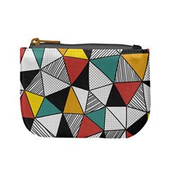 Colorful Geometric Triangles Pattern  Mini Coin Purses