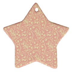 Girly Pink Leaves And Swirls Ornamental Background Ornament (star)  by TastefulDesigns