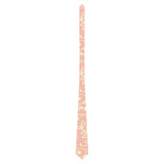 Girly Pink Leaves And Swirls Ornamental Background Neckties (one Side) 