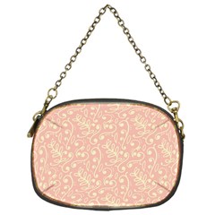 Girly Pink Leaves And Swirls Ornamental Background Chain Purses (one Side) 