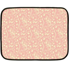 Girly Pink Leaves And Swirls Ornamental Background Double Sided Fleece Blanket (mini)  by TastefulDesigns