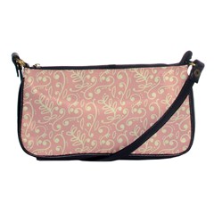Girly Pink Leaves And Swirls Ornamental Background Shoulder Clutch Bags