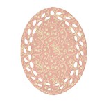 Girly Pink Leaves And Swirls Ornamental Background Oval Filigree Ornament (2-Side)  Front