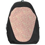 Girly Pink Leaves And Swirls Ornamental Background Backpack Bag Front