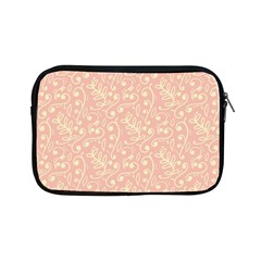 Girly Pink Leaves And Swirls Ornamental Background Apple Ipad Mini Zipper Cases