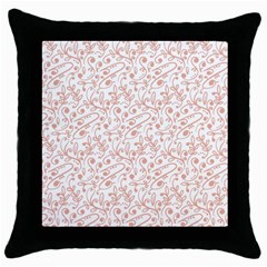 Hand Drawn Seamless Floral Ornamental Background Throw Pillow Case (black) by TastefulDesigns